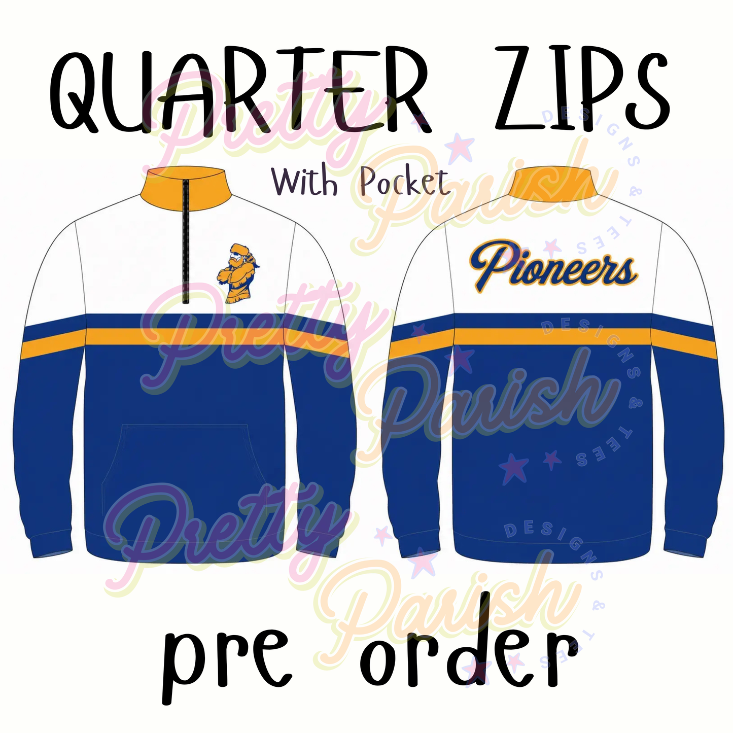 CCA QUARTER ZIP WITH POCKET CURSIVE - PRE ORDER CLOSES 7/11