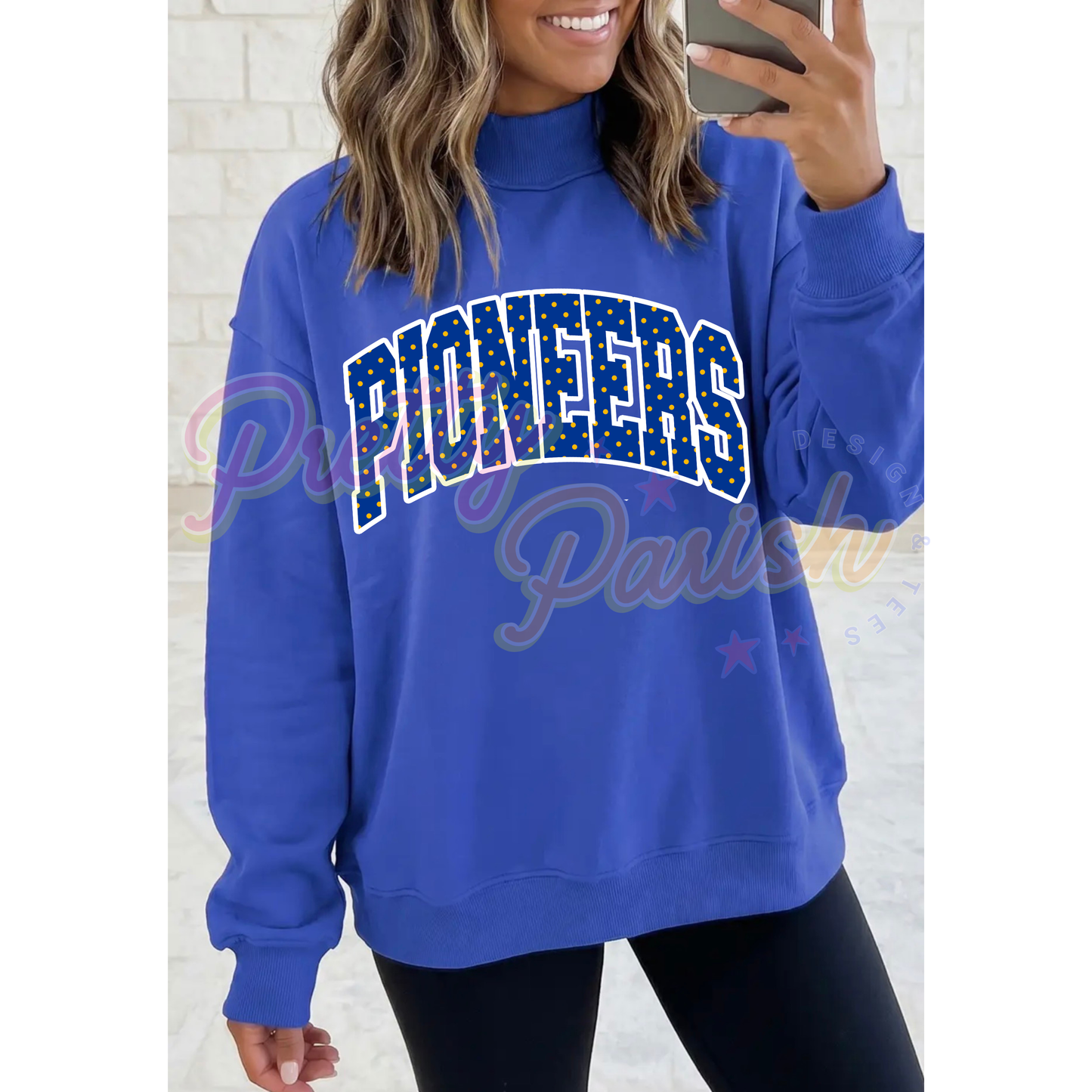 Pioneers Polka Dot Mock Neck Sweatshirt